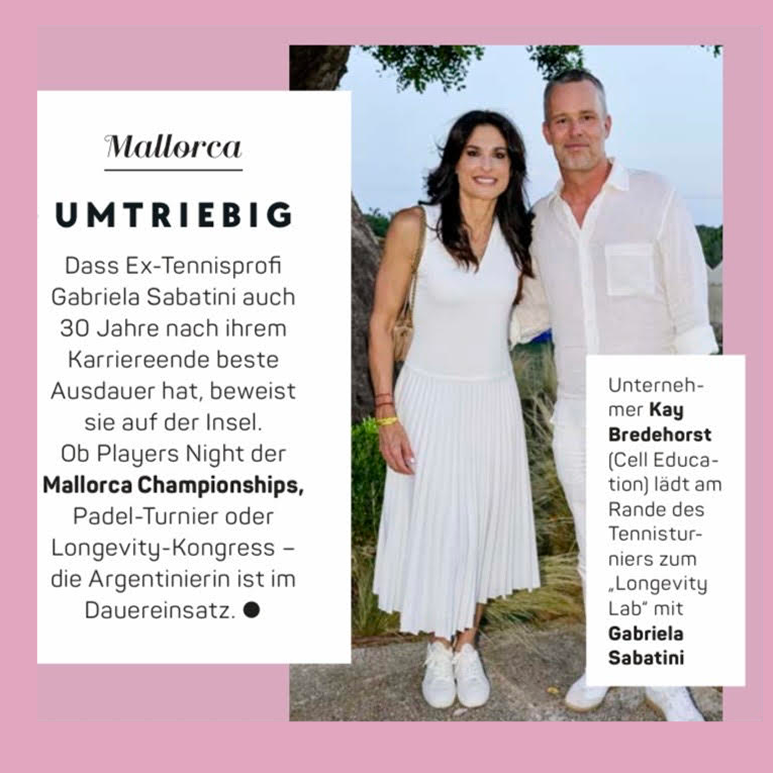 GALA feature mentioning Longevity Lab Mallorca and Cell Education