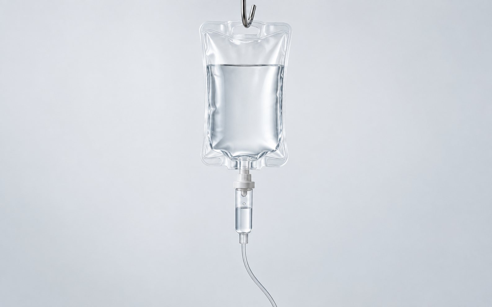 Unbranded infusion bag and drip chamber